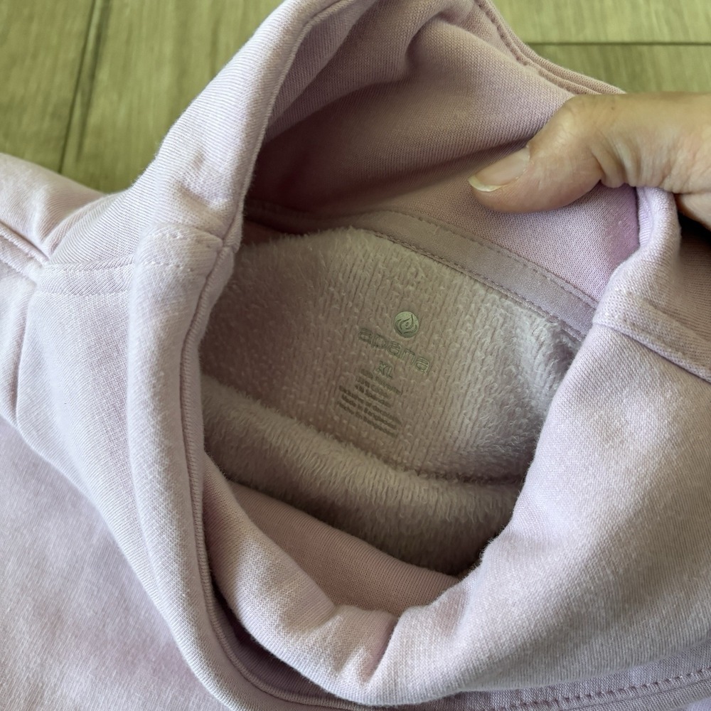 Athleisure Apana Womens XL Pink Crossover Funnel Neck Thumbhole Active Top - Picture 7 of 8